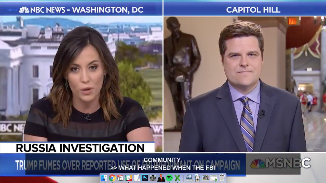 Rep. Matt Gaetz and MSNBC anchor Hallie Jackson.