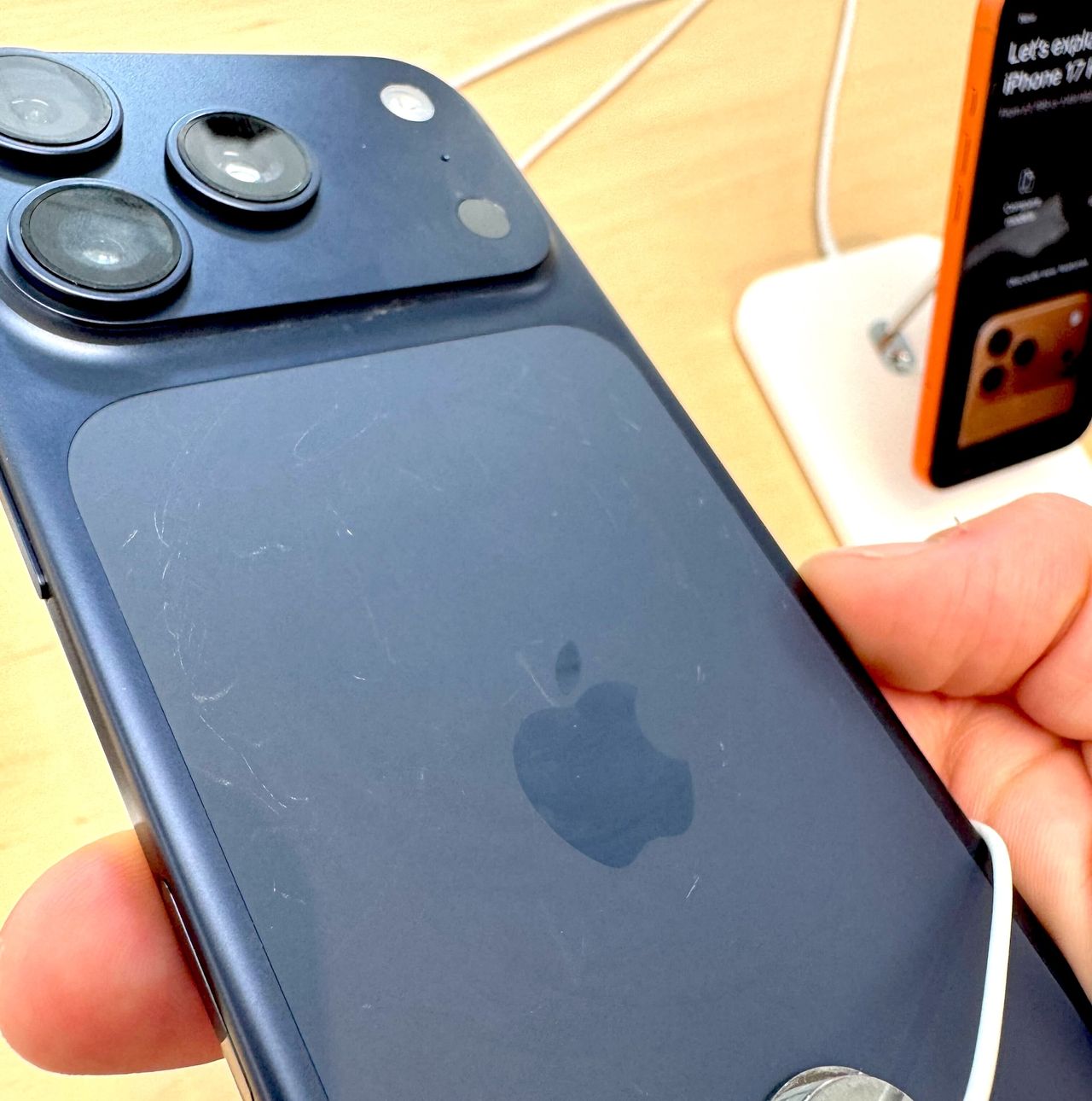 Scratched iPhone 17 models