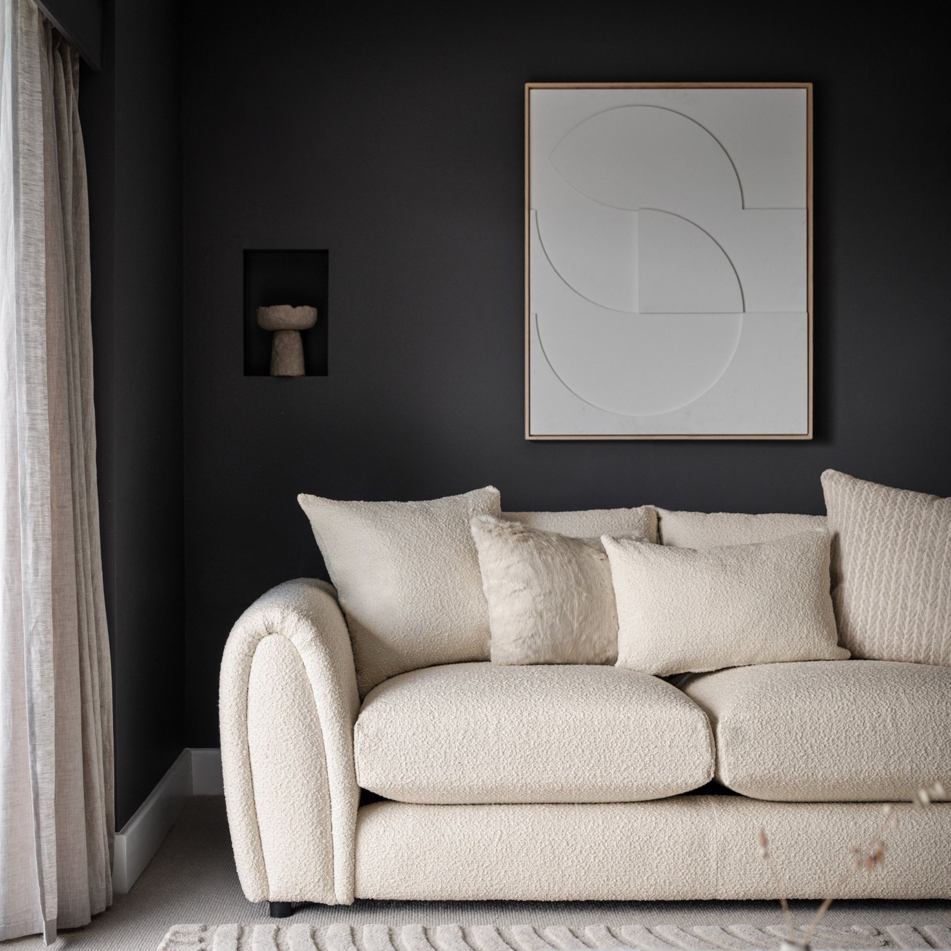 Sofology marble arch 2 seater in marble arch cologne plain ivory mink mix