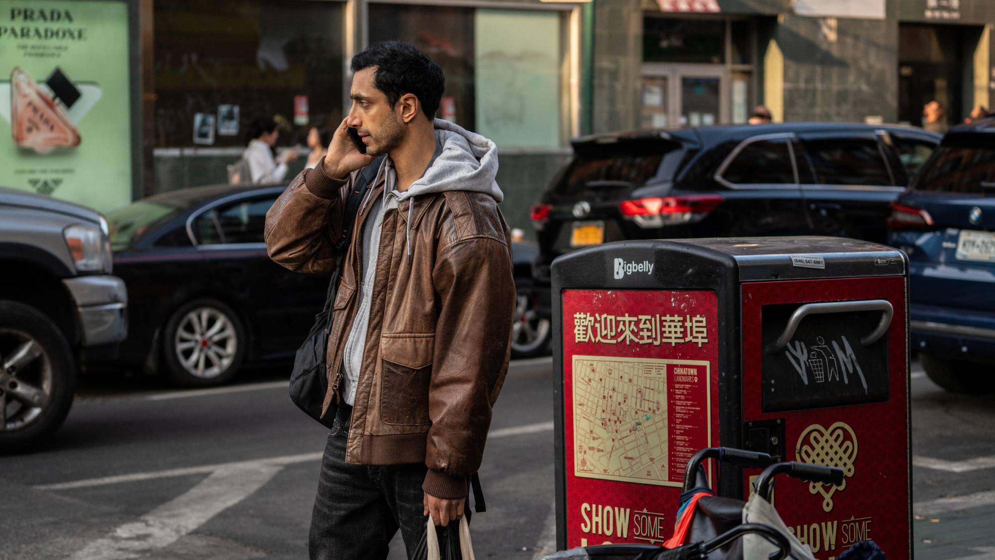 Riz Ahmed as The Fixer in "Relay"
