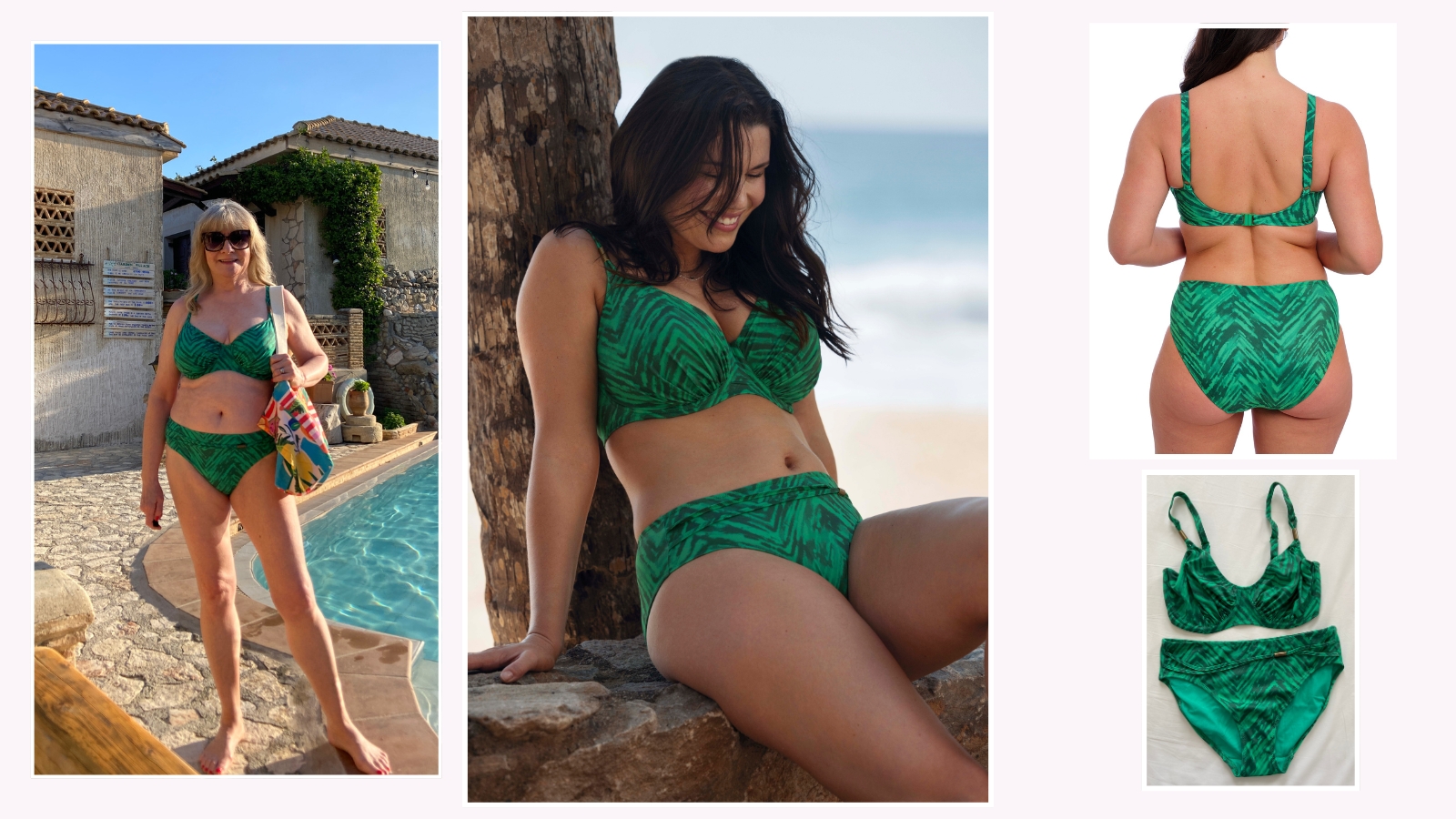 Julie Player and model wearing Fantasie full cup bikini