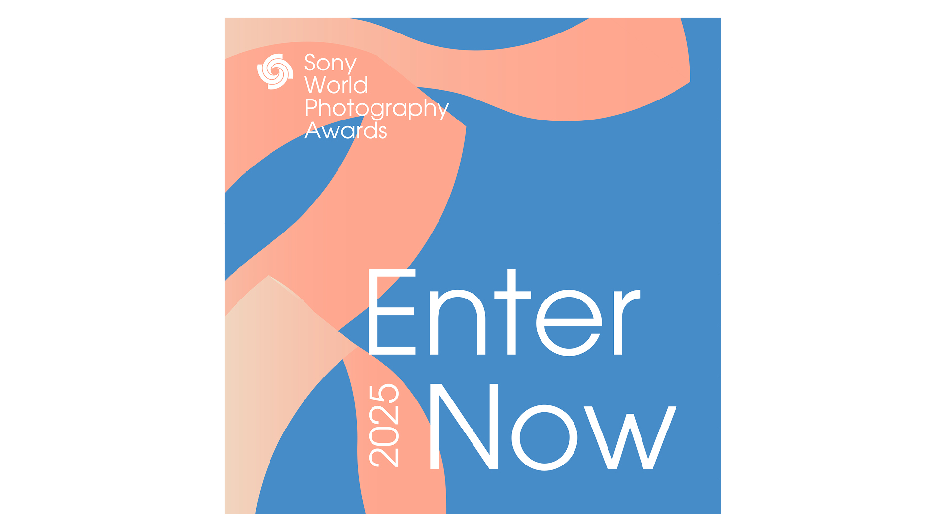 Graphic reading Enter Now, supplied by Sony World Photography Awards 2025 in a last call for the Open Competition