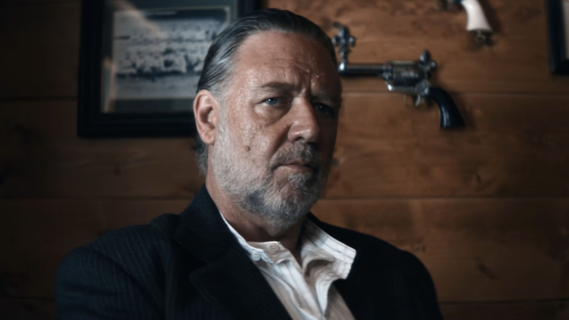 Russell Crowe in his office at the end of The Weight.