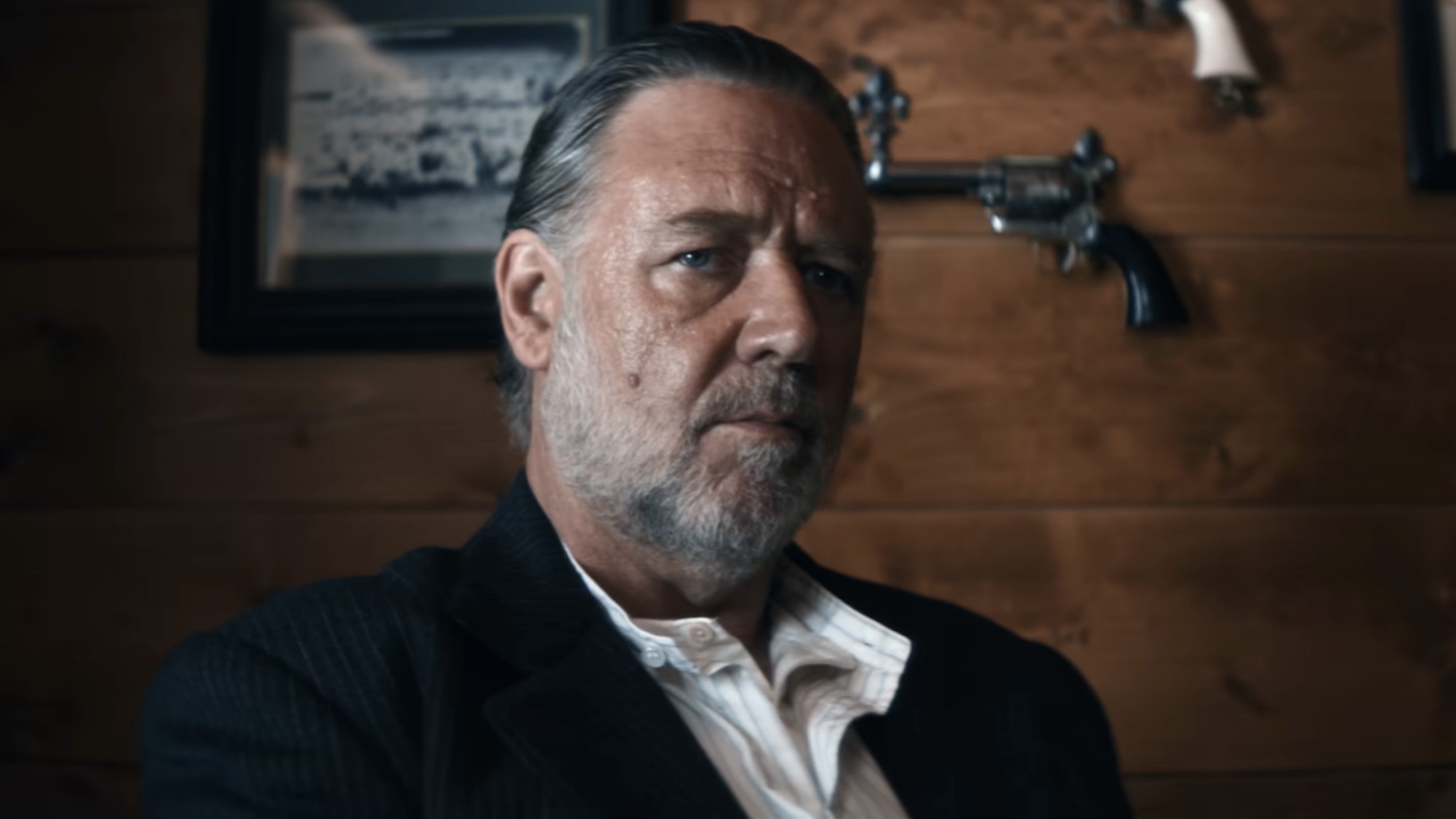 Russell Crowe in his office at the end of The Weight.