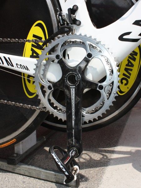 Like most teams sponsored by Campagnolo, Silence-Lotto have to use older equipment since there are still no 11-speed bar-end shifters available.