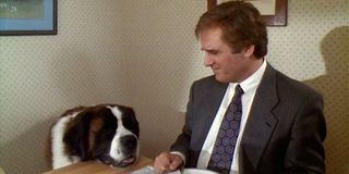 Charles Grodin and the star St. Bernard from Beethoven