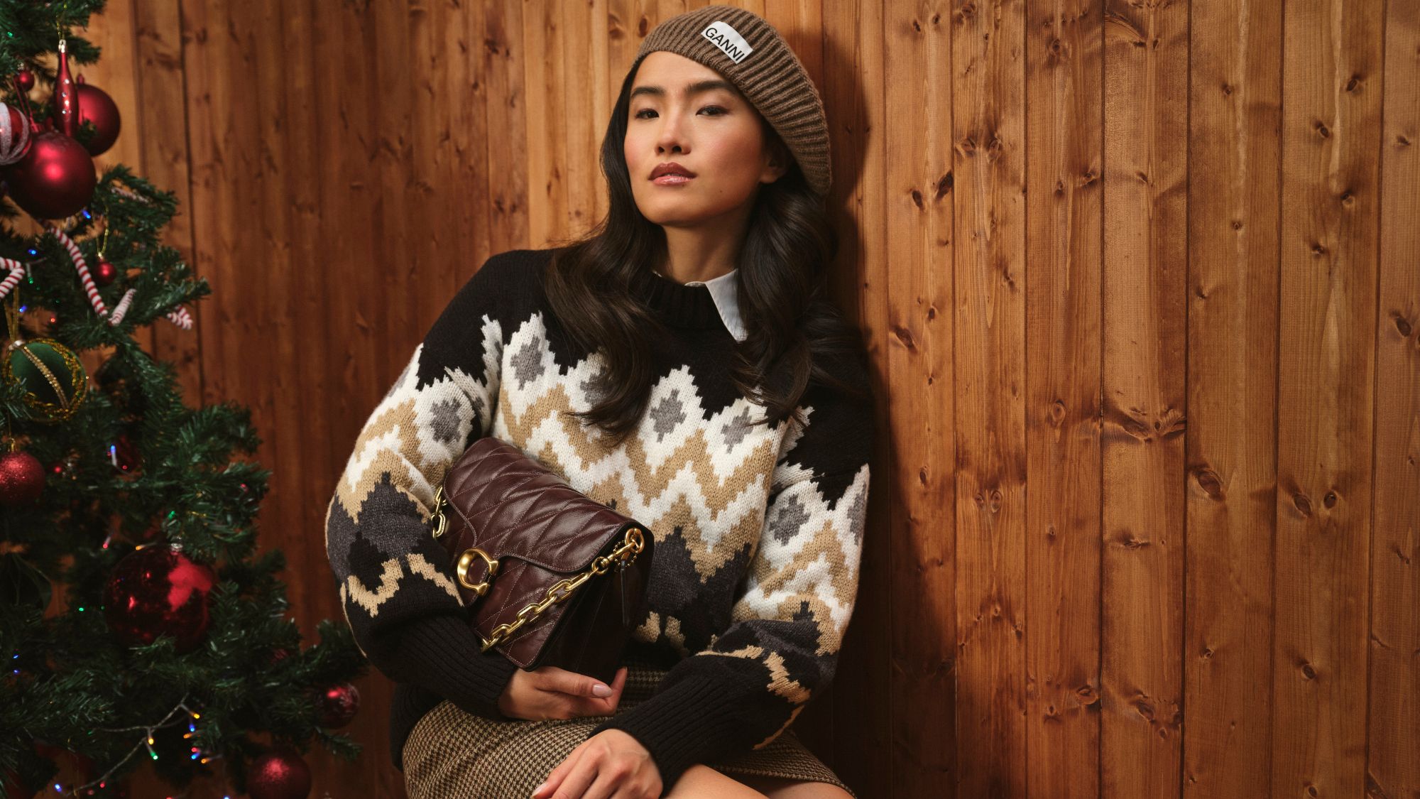 a model wearing winter clothes from frasers