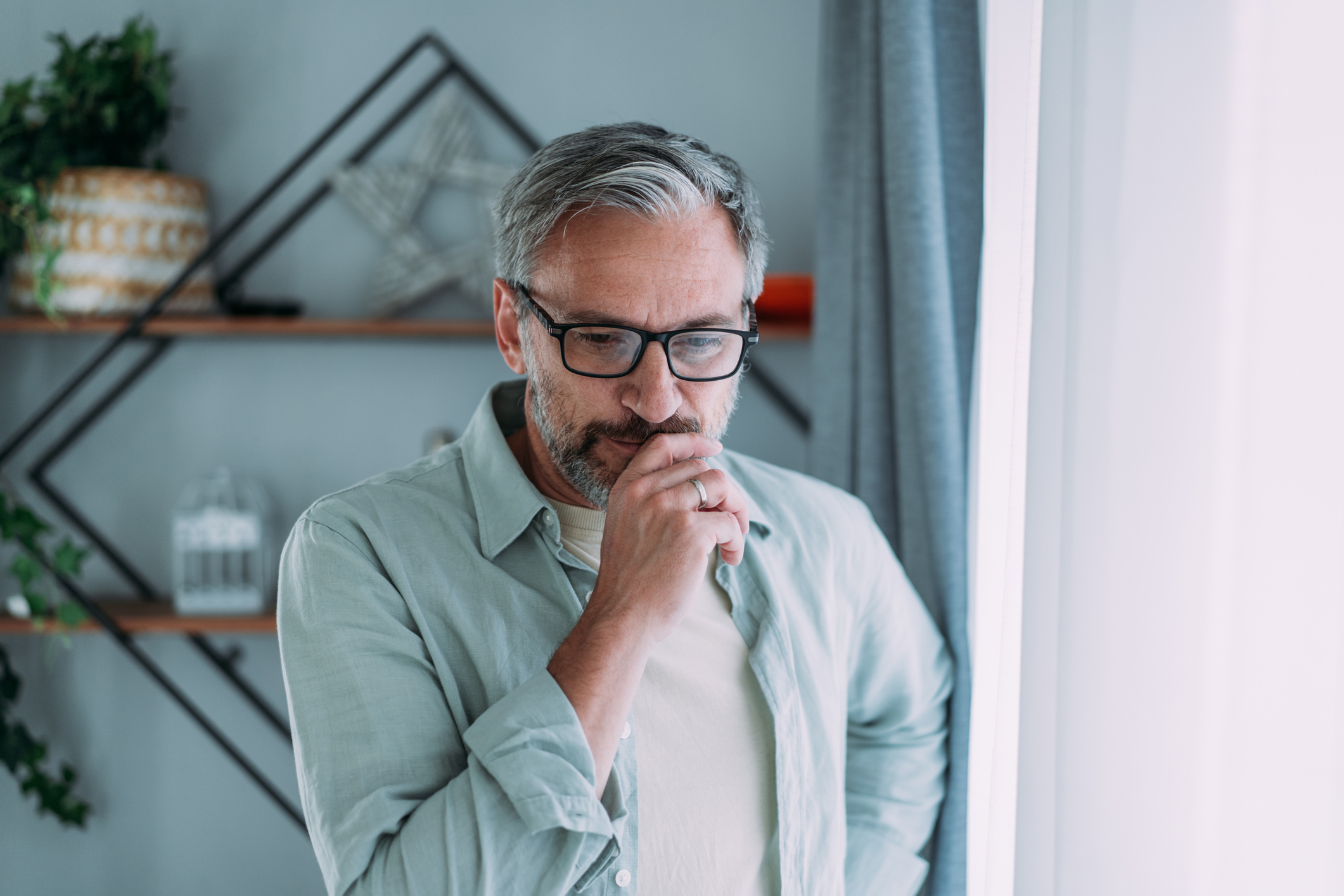 a man contemplating a decision