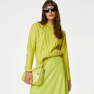 Marks & Spencer acid green knitted sweater