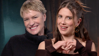 Millie Bobby Brown and Robin Wright interview for Netflix's "Damsel."