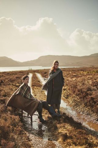 Johnstons of Elgin kntwear photographed in Scottish highlands