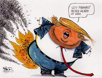 Political Cartoon U.S. Trump Lev Parnas Rudy Giuliani Ukraine scandal