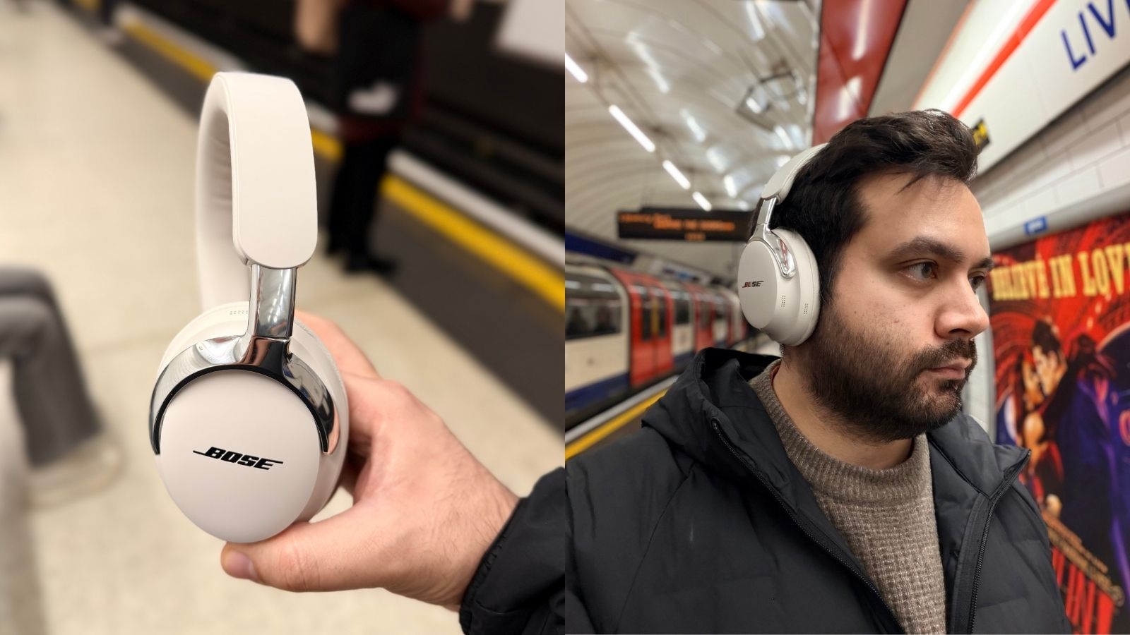 Bose QC Ultra Headphones Gen 2 on the tube