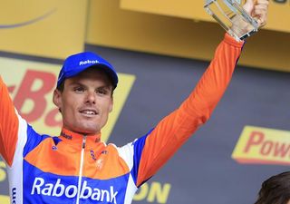 Luis Leon Sanchez (Rabobank) celebrates his fourth career Tour de France stage win