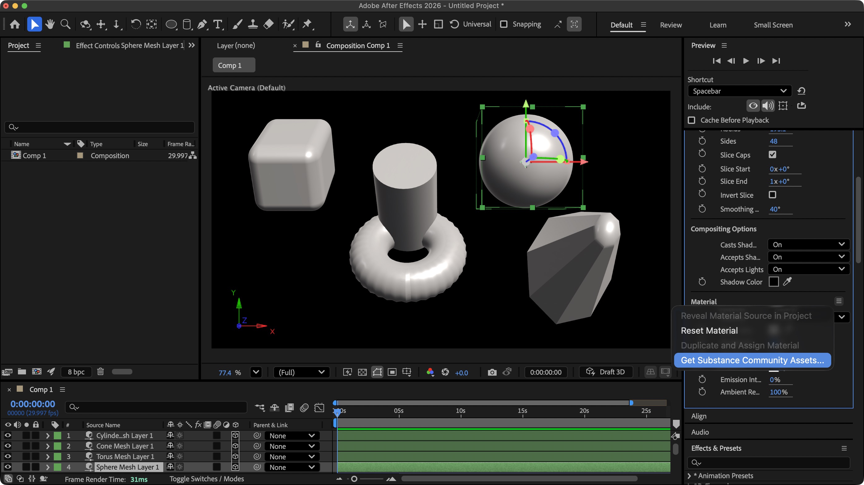 Adobe After Effects 26 during our review process testing the VFX app