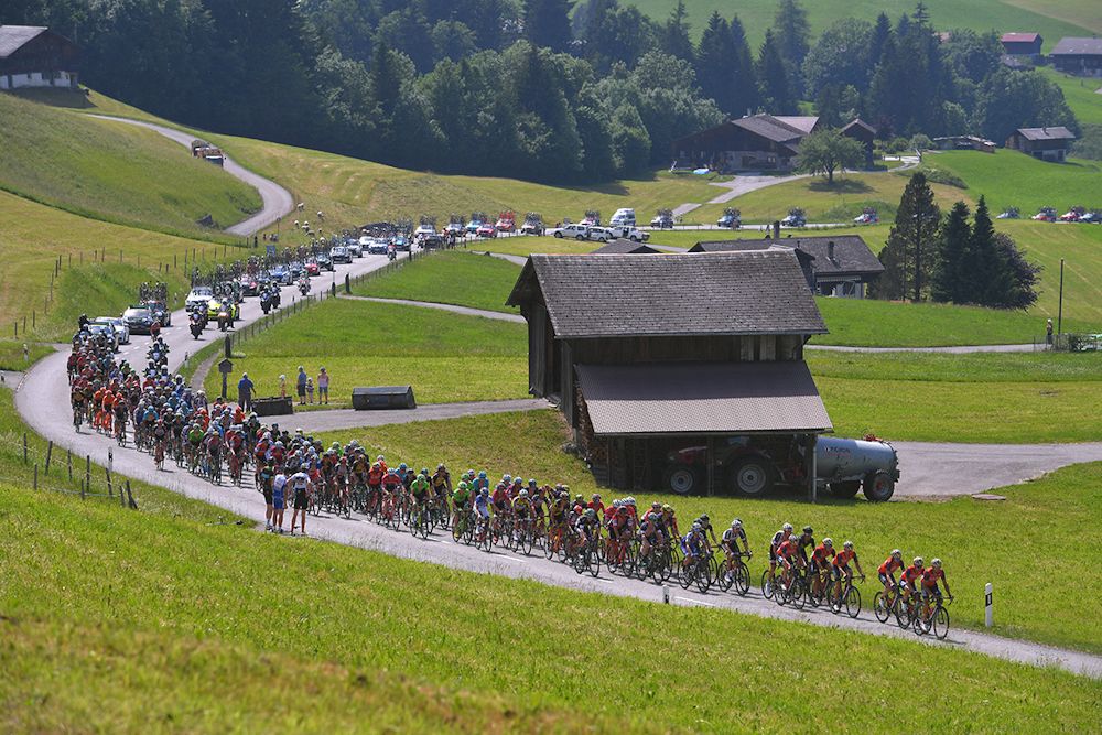Scenery along the route of stage 4 at the Tour de Suisse