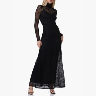 black lace maxi dress