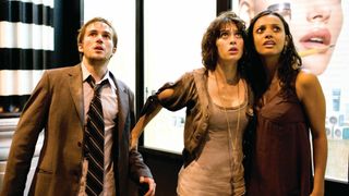 Michael Stahl-David, Lizzy Caplan and Jessica Lucas in &quot;Cloverfield&quot;