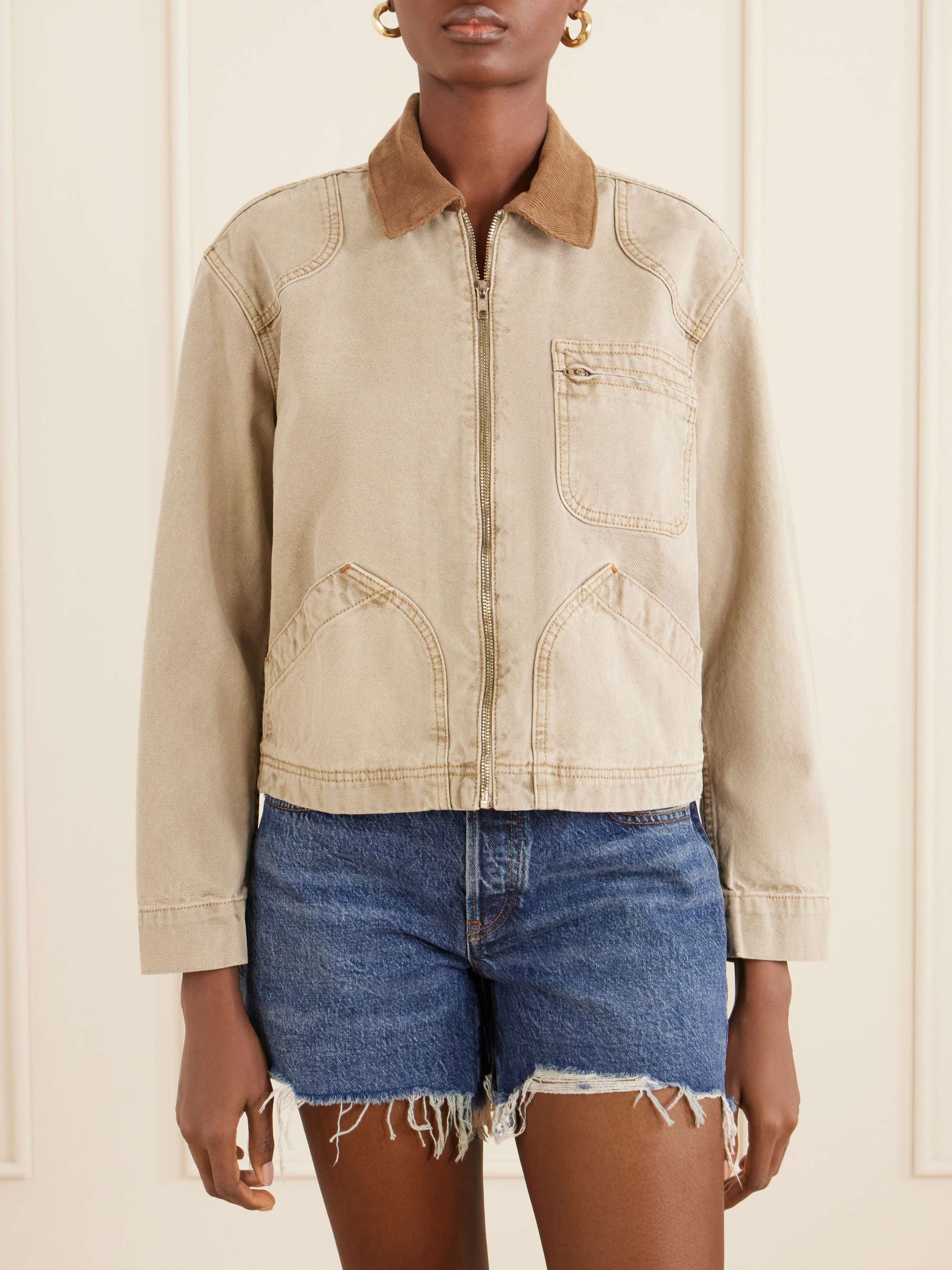 SLVRLAKE, Harley Corduroy-Trimmed Cotton-Canvas Jacket