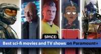 Paramount+ movies and tv shows image showing Star Trek Picard, Star Trek Lower Decks, Star Trek Strange New Worlds, Halo, & Transformers