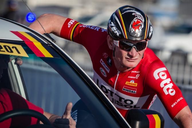 Andre Greipel (Lotto) headed to the TT start house.