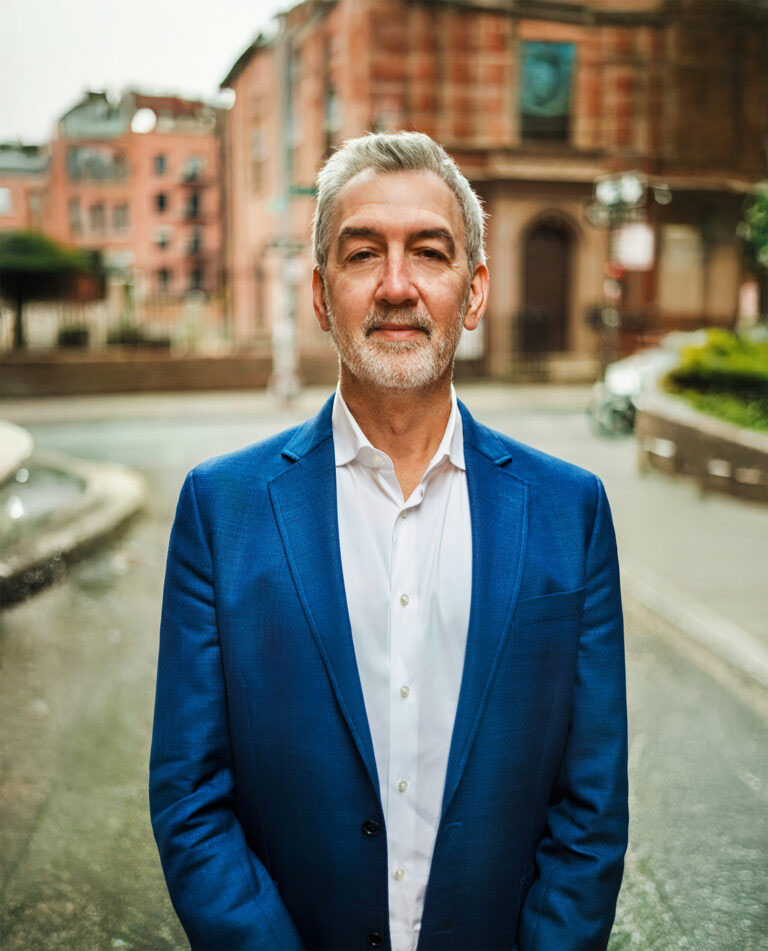 man in a suit outside