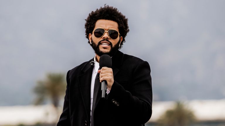  In this image released on May 23, The Weeknd performs for the 2021 Billboard Music Awards, broadcast on May 23, 2021 at Microsoft Theater in Los Angeles, California.