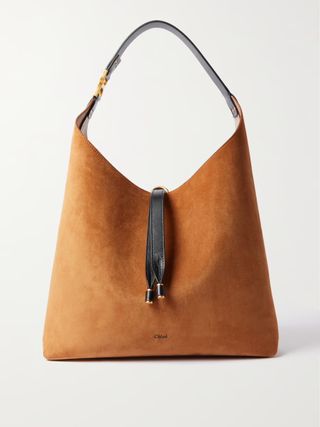 Chloé, Marcie Leather-Trimmed Suede Shoulder Bag