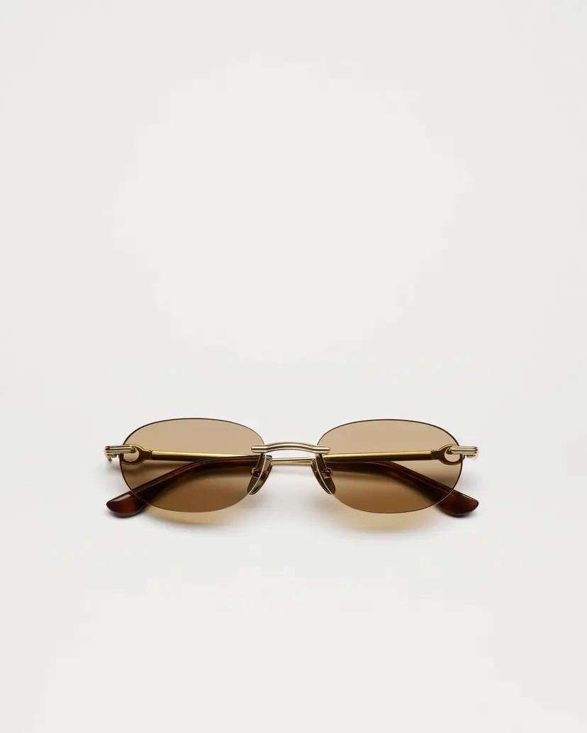 Chimi, Cadenza Oval Brown Sunglasses