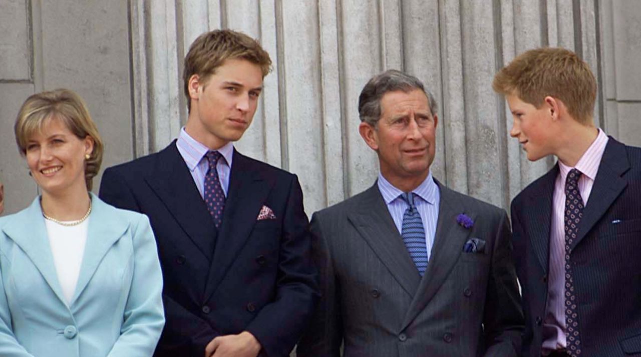 Duchess Sophie joins Prince William, King Charles, and Prince Harry on the Buckingham Palace balcony for the Queen Mother&#039;s 100th birthday celebrations