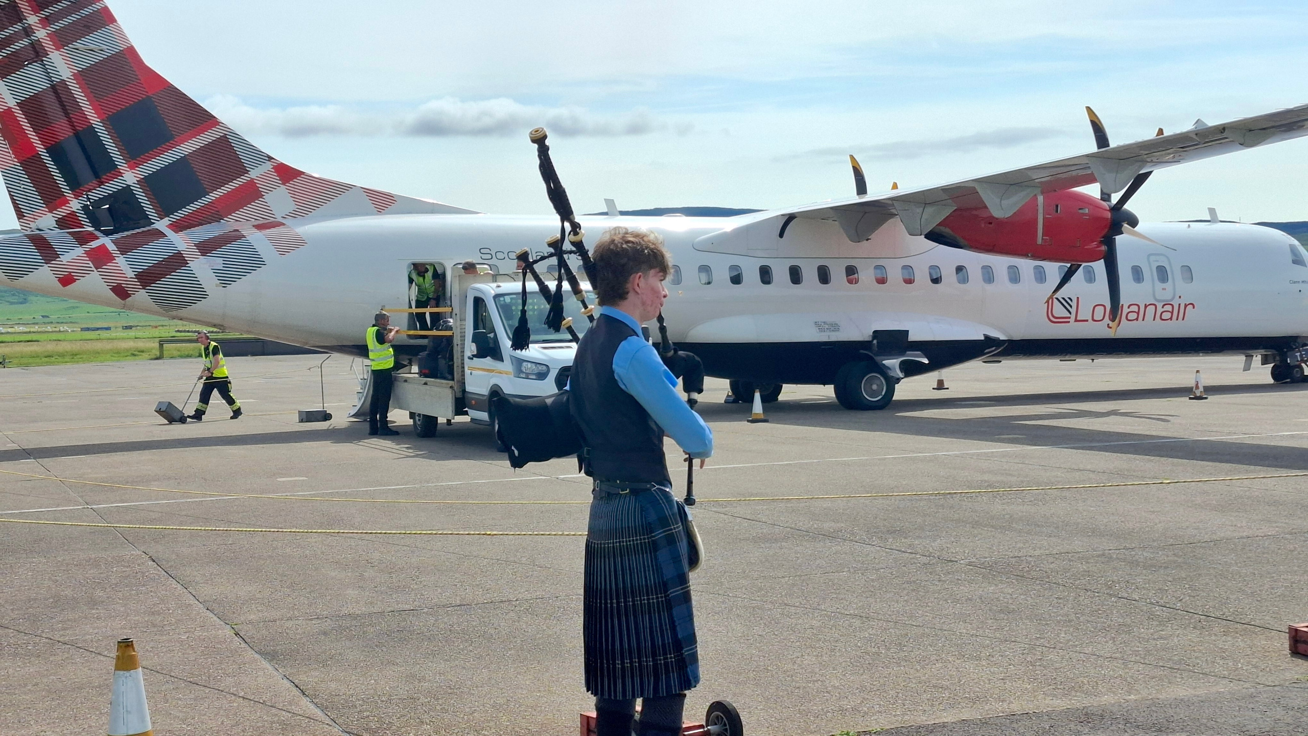 Pipers at Campbeltown airport