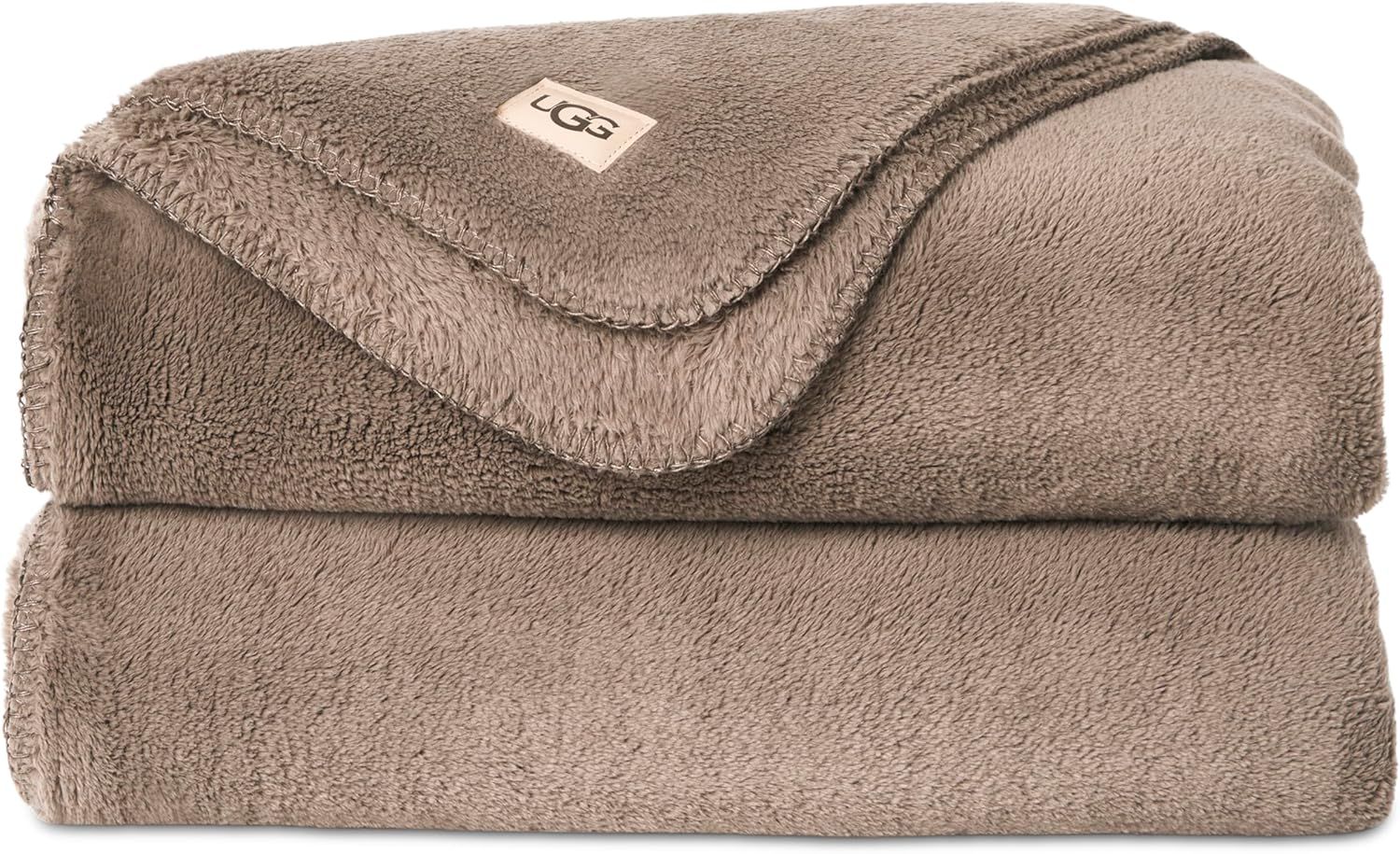UGG, Ugg Whitecap Plush Throw Blanket Fleece Lightweight Soft Throw for Couch or Bed Luxury Home Decor for Living Room Washable Hypoallergenic Blankets for Dorm Decor, 50-Inch X 70-Inch, Light Fawn Brown