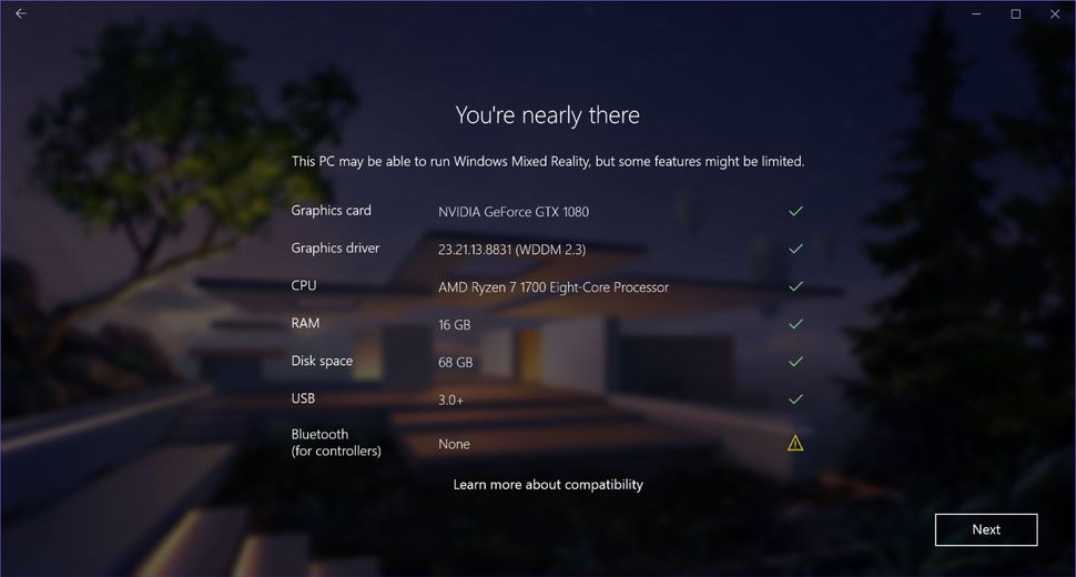 Acer Windows Mixed Reality HMD System Requirements