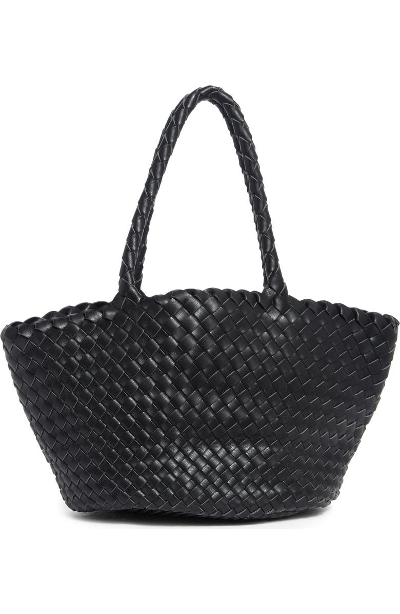 Woven Faux Leather Tote Bag