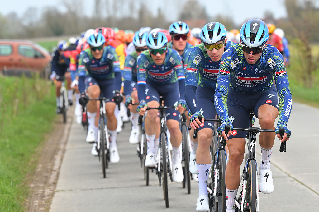 HARELBEKE, BELGIUM - MARCH 27: Warre Vangheluwe of Belgium and Team Soudal Quick-Step competes during the 68th E3 Saxo Classic 2026 a 208.5km one day race from Harelbeke to Harelbek / #UCIWT / on March 27, 2026 in Harelbeke, Belgium. (Photo by Tim de Waele/Getty Images)