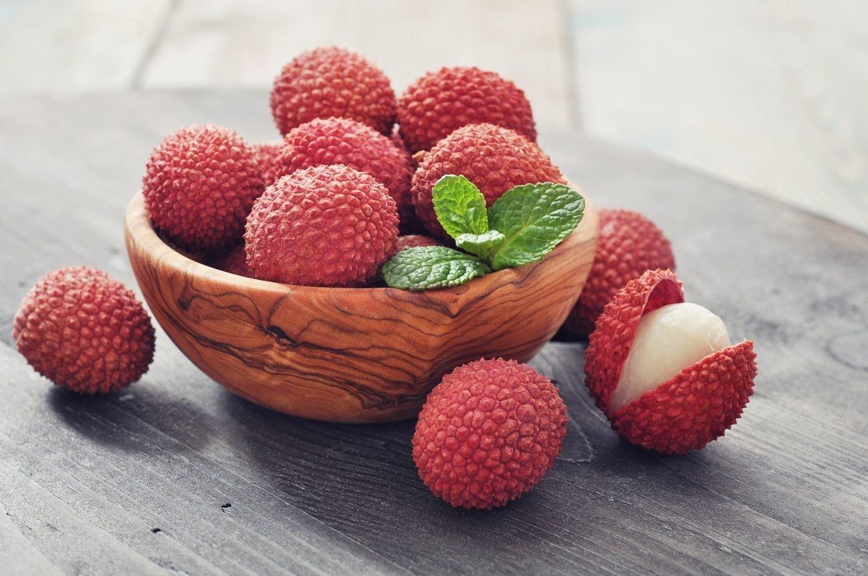 Basket Full Of Lychee Fruit