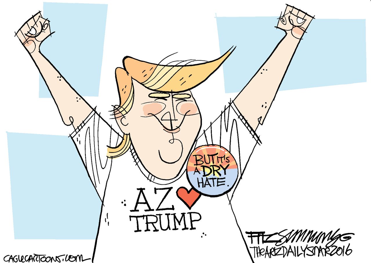 Political Cartoon U.S. Trump Arizona 2016