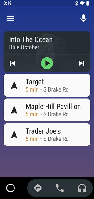 Android Auto Phone UI