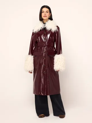 Kitri Simone Burgundy Vinyl Coat