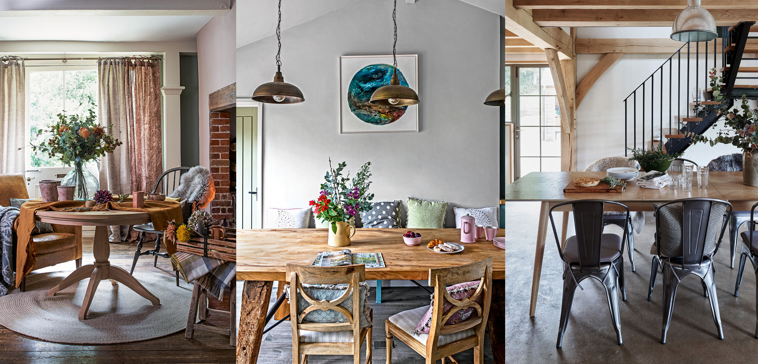 Rustic Dining Room With Whte Wallsideas