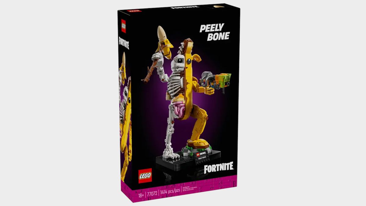 Lego Peely Bone set on a plain background