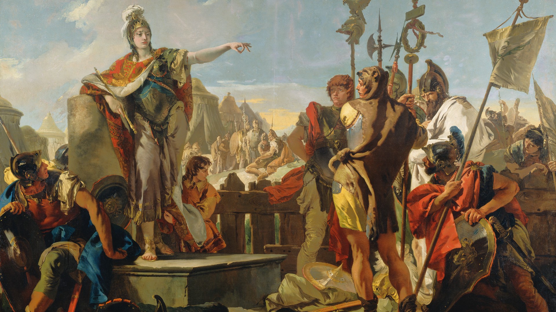 Königin Zenobia spricht ihre Soldaten an, von Giovanni Battista Tiepolo, 1725-1730