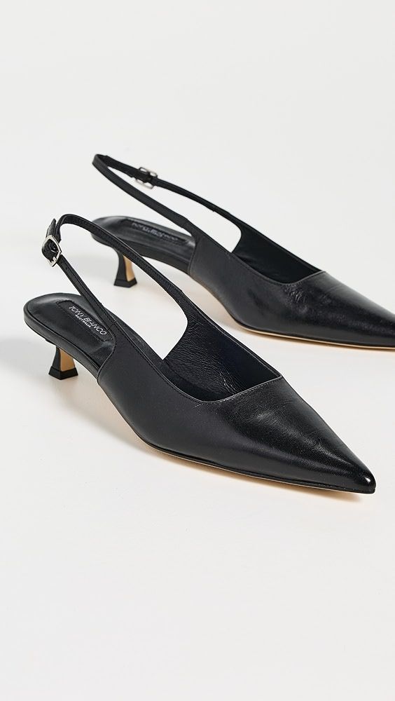 Crush Slingback Heels - Black Vintage