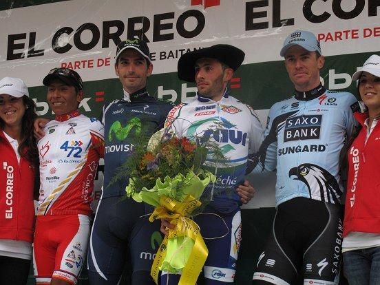 Hivert on the podium with Nuyens and Lopez.