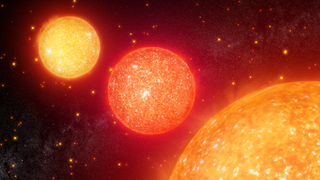 An illustration of red giant stars. 