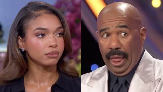 Lori Harvey appears on The Jennifer Hudson Show, while Steve Harvey appears on Family Feud.