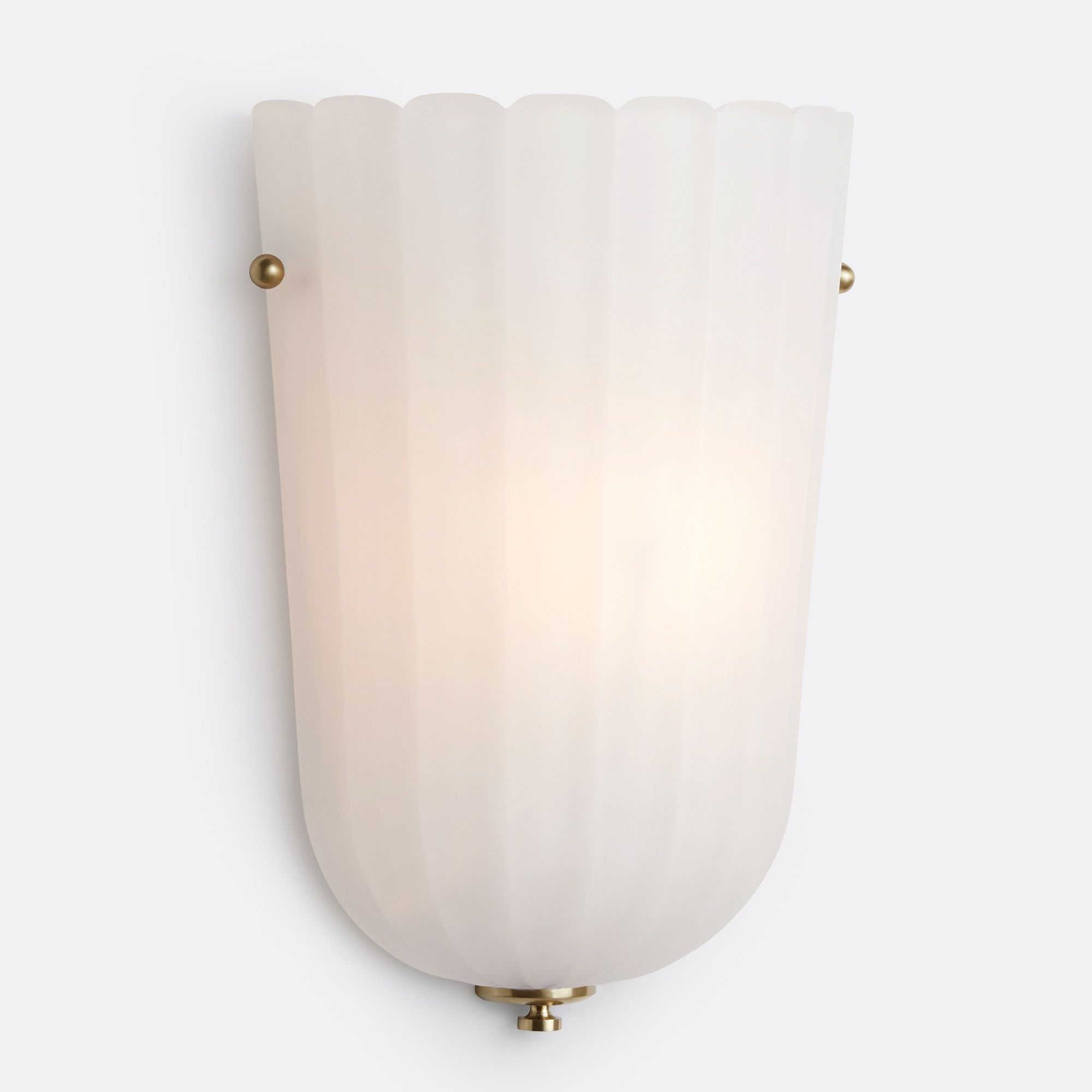 Fluted frosted glass sconce