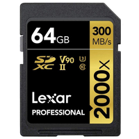 Lexar Professional 2000x card 64GB: $99.99