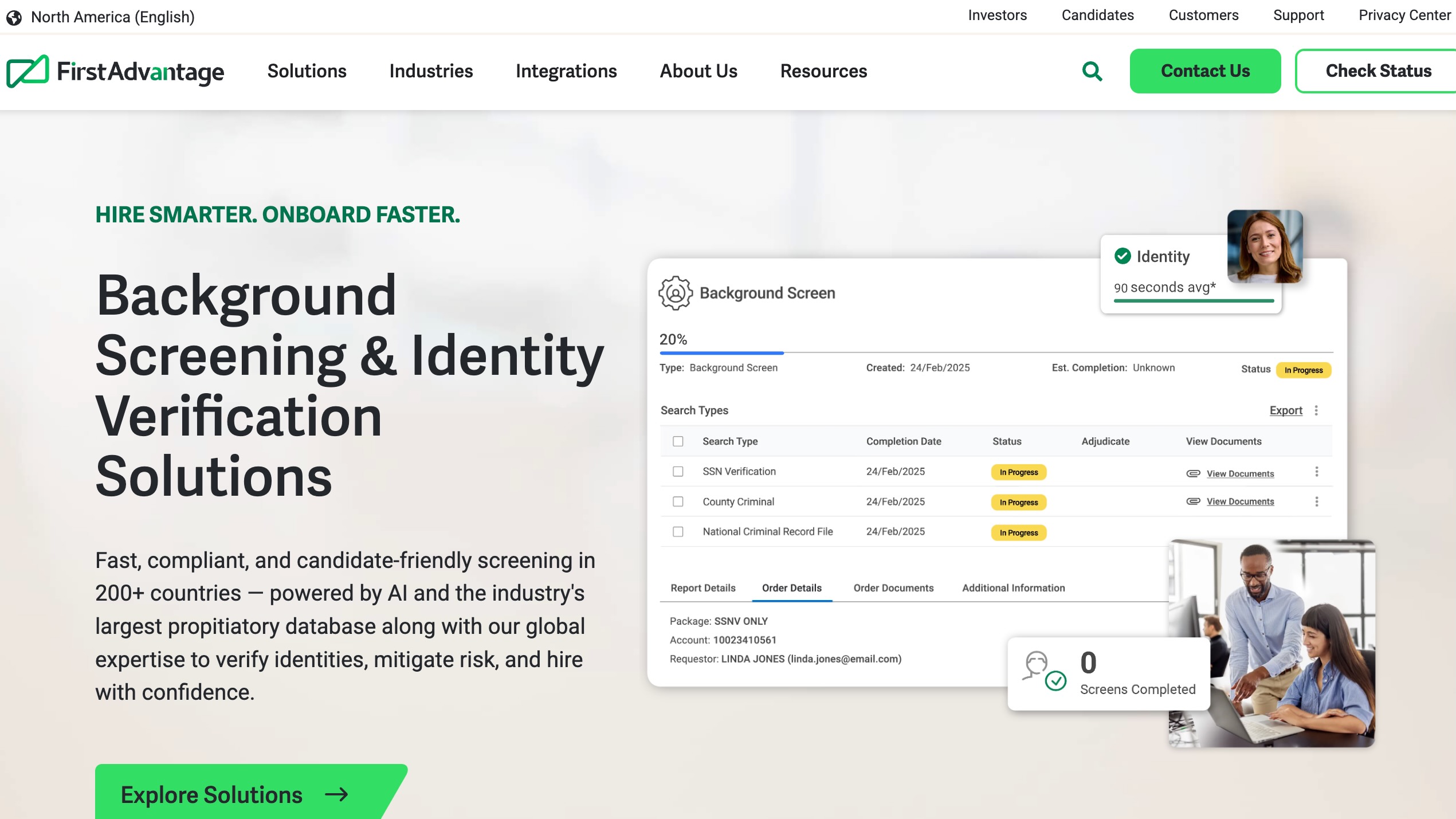 First Advantage website