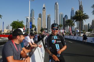 Sam Welsford (Team DSM) reacts after finishing third on stage 4 at UAE Tour